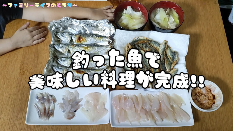 【釣り】色んな魚を釣りました！「カワハギ・グレ・アイゴ」そしてエイ！【大阪の汐見埠頭】釣った魚を美味しく料理