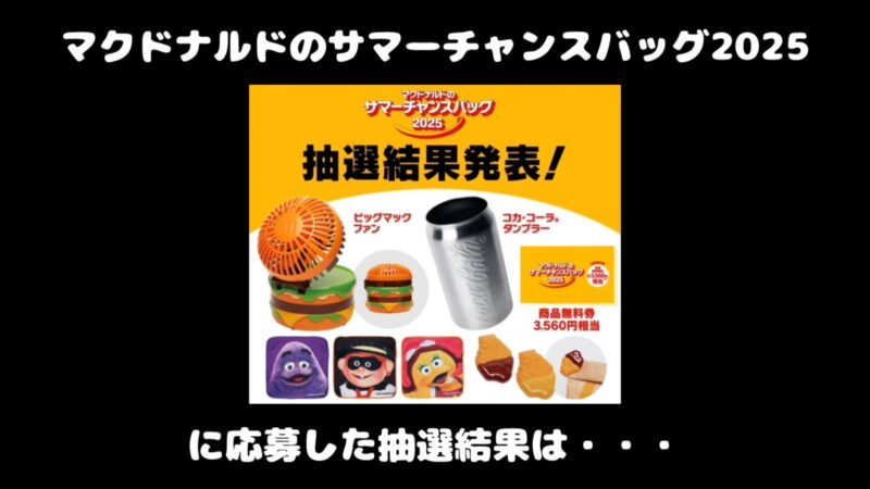 【マクドナルドの福袋】「サマーチャンスバッグ2025」ビックマックファンなど可愛いアイテムを紹介！
