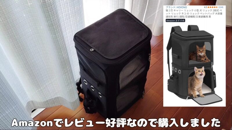 【ペットリュック】猫ちゃんのおでかけに便利♪2段式で折りたたみできておすすめ♪